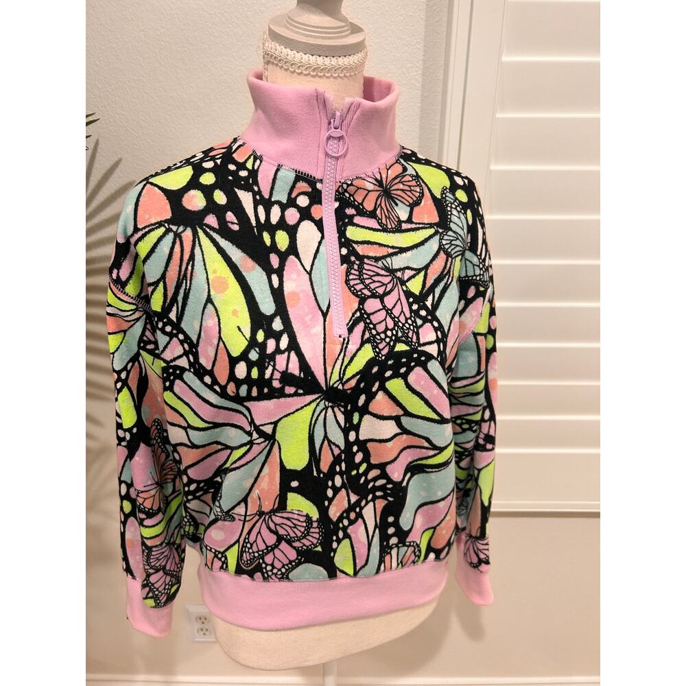 Justice Girls Pullover Butterfly Sweatshirt Shirt Large 12/14 Girl Jacket Nature